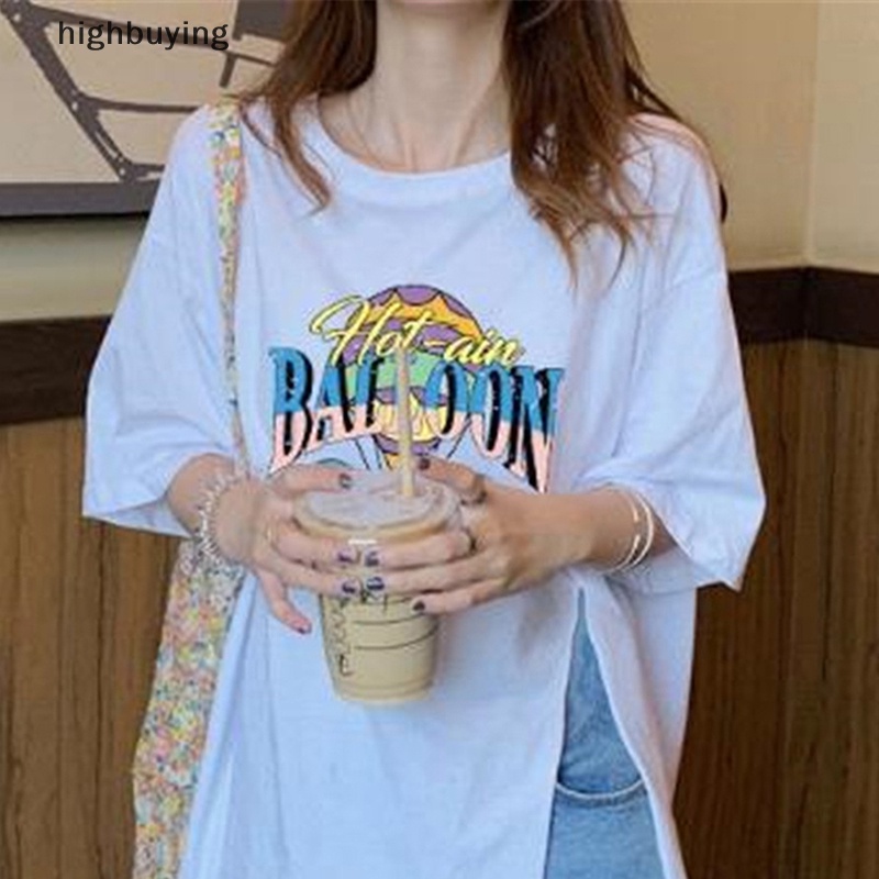 Áo Thun Tay Ngắn Cổ Tròn In Hình Bong Bóng Y2K Thời Trang Mùa Hè Cho Nữ