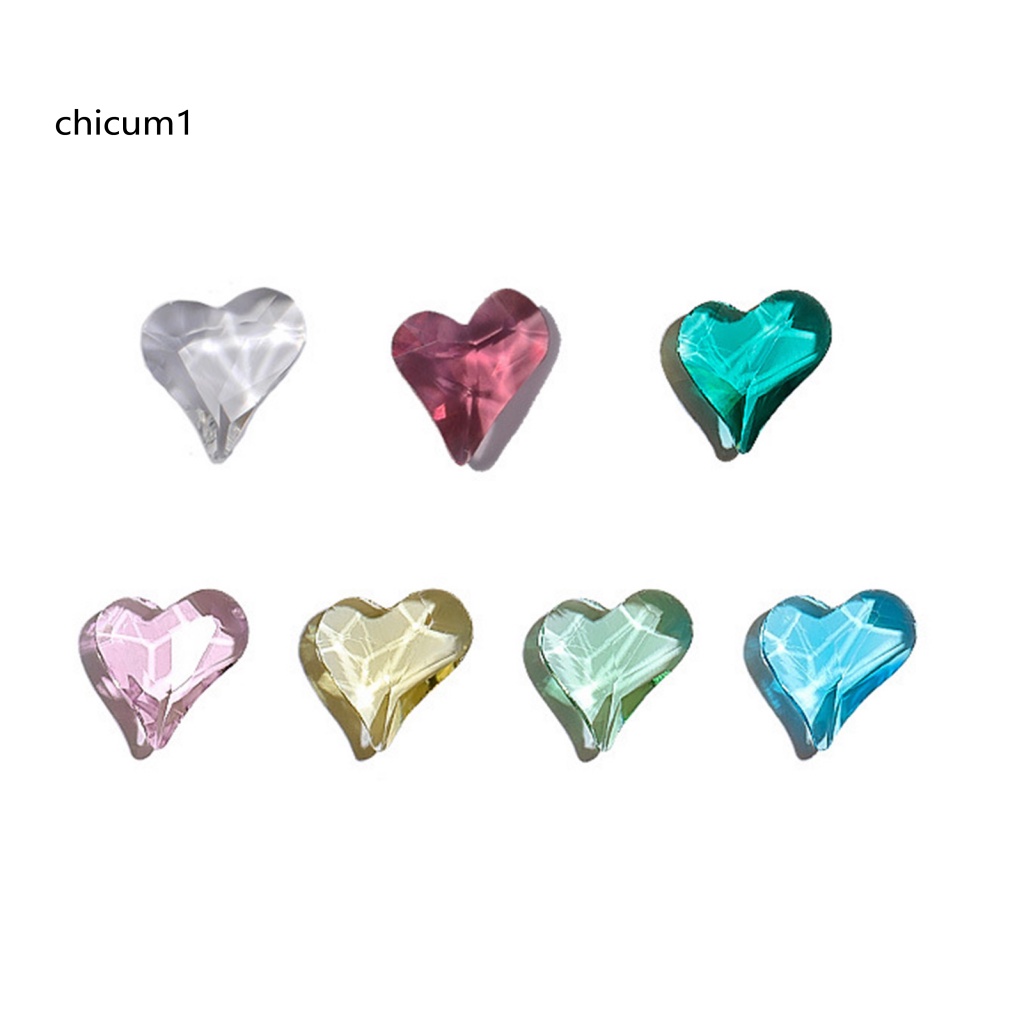 Set 20 Phụ Kiện Trang Trí Móng Tay Hình Trái Tim Lấp Lánh Thời Trang Dành Cho Nữ