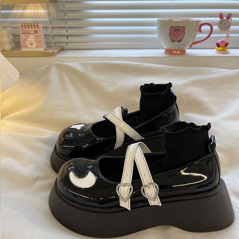 Giày Mũi Tròn Đế Xuồng Phong Cách Nhật Bản