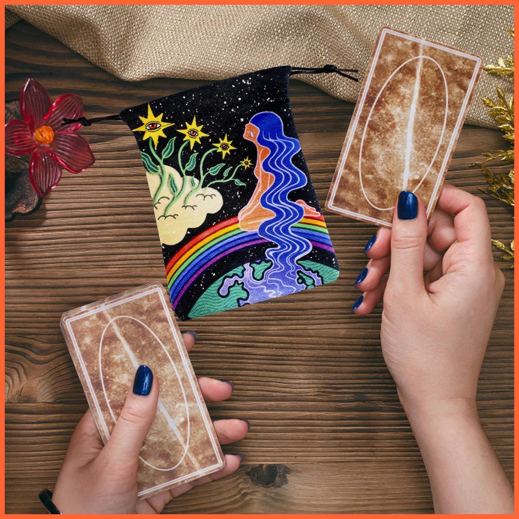 Túi Dây Rút Đựng Bài Tarot 13x18cm In Họa Tiết Xinh Xắn Tiện Dụng