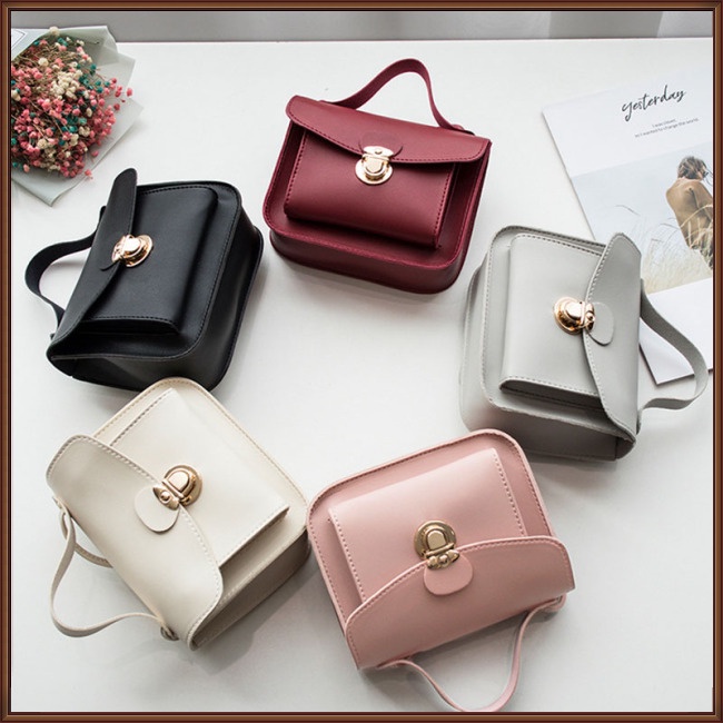 Túi Đeo Vai Hình Vuông Cỡ Nhỏ Màu Trơn Thời Trang Cho Nữ