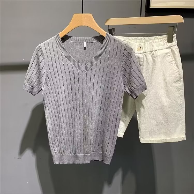 Áo Thun Tay Ngắn Cổ Chữ V Thời Trang Dành Cho Nam