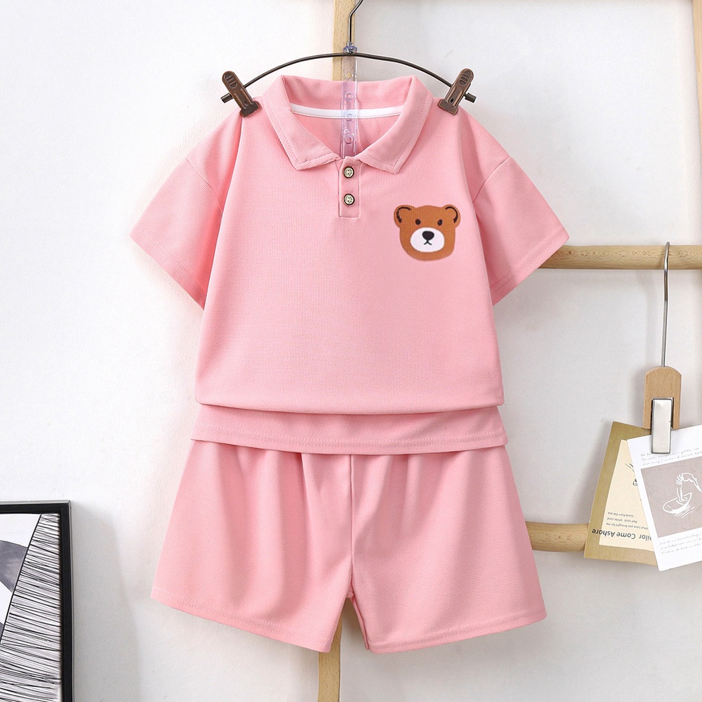 Set Áo polo Ngắn Tay Và Quần short Thời Trang Mùa Hè Mới Cho Bé Trai Và Gái