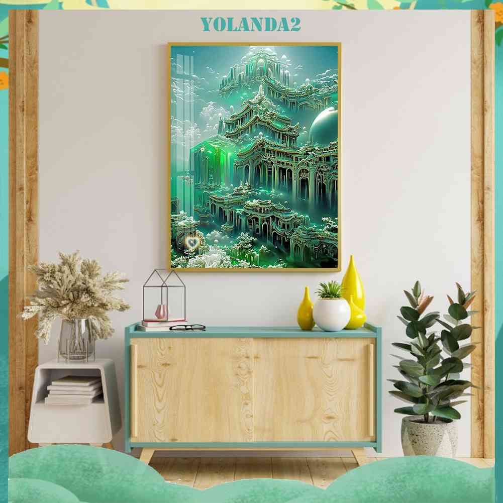 Tranh Đính Đá Kim Cương Toàn Bộ 5D DIY Hình Lâu Đài