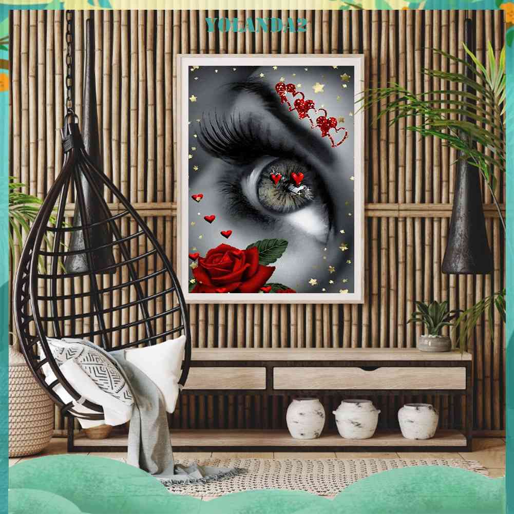 Bộ Tranh Đính Đá 5D Toàn Diện Họa Tiết Đôi Mắt Độc Đáo DIY Dùng Trang Trí