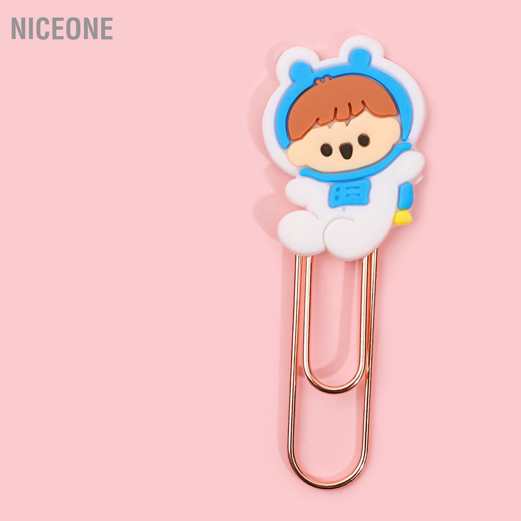 NiceOne  Kẹp đánh dấu trang Hoạt hình dễ thương Kim loại Cao su mềm Nhẹ văn phòng di động để phân