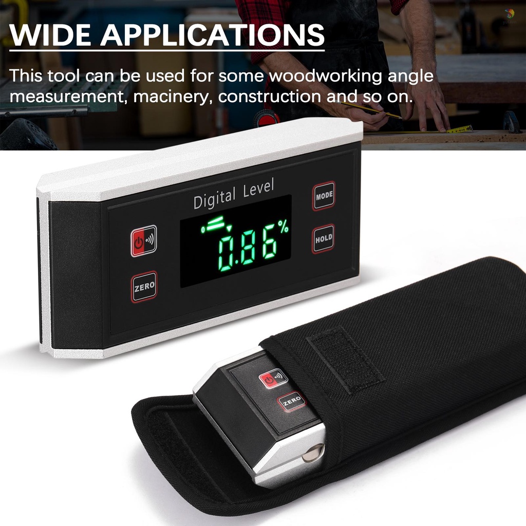 Bình Nước Cầm Tay 4 * 900 4 * 900 Tiện Lợi° Máy Đo Độ Chính Xác Cao IP54 Màn Hình LCD Kỹ Thuật Số Chống Nước Chống Bụi Độ Chính Xác Cao