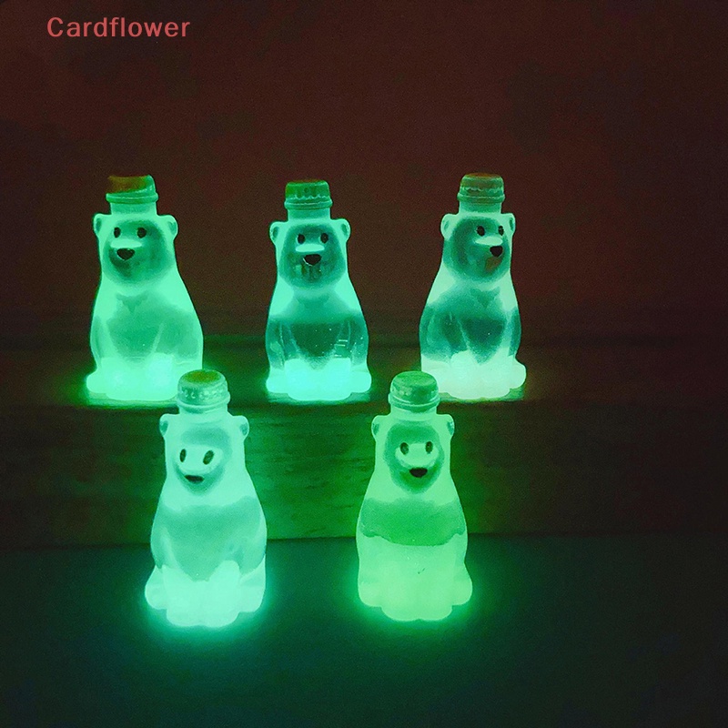 Bộ 5 Gấu Bắc Cực Mini Bằng Nhựa Phát Quang Trong Suốt Dễ Thương Dùng Trang Trí Mới