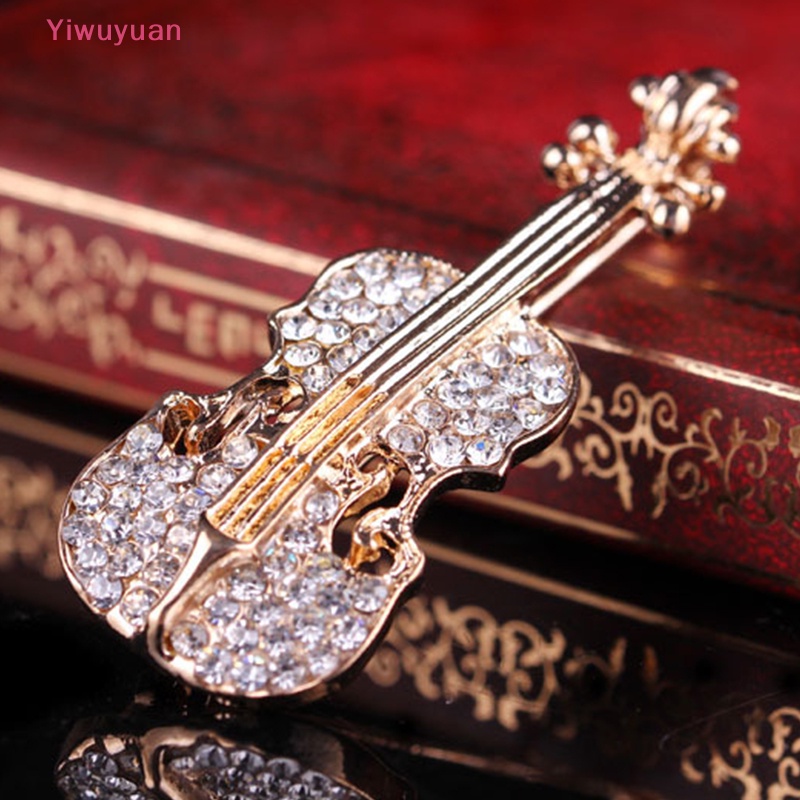1 Kẹp Tóc Đính Đá Hình Đàn Violin Phong Cách Hàn Quốc Mới