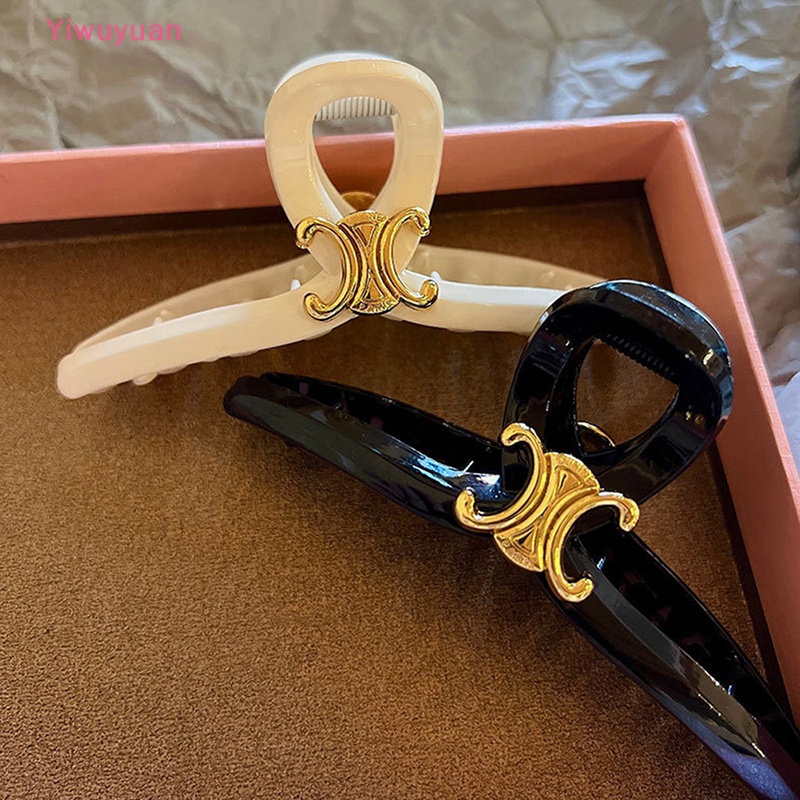 < Yiwuyuan > Kẹp Tóc Xoăn Cỡ Lớn Kết Cấu Hình Cá Mập Phong Cách retro Thanh Lịch Cho Nữ Dự Tiệc Tại Nhà