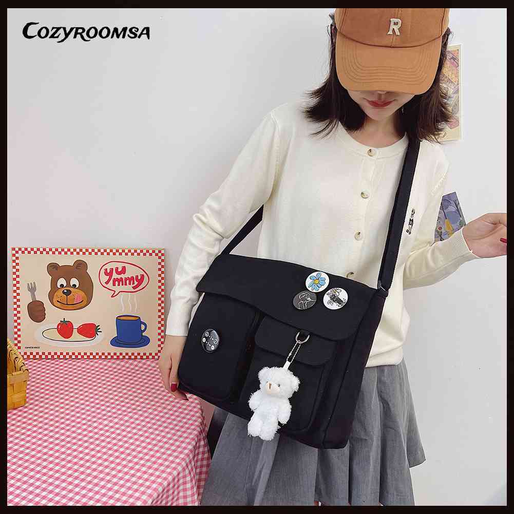 Túi Đeo Chéo Canvas Nhật Bản Đáng Yêu Cho Nữ