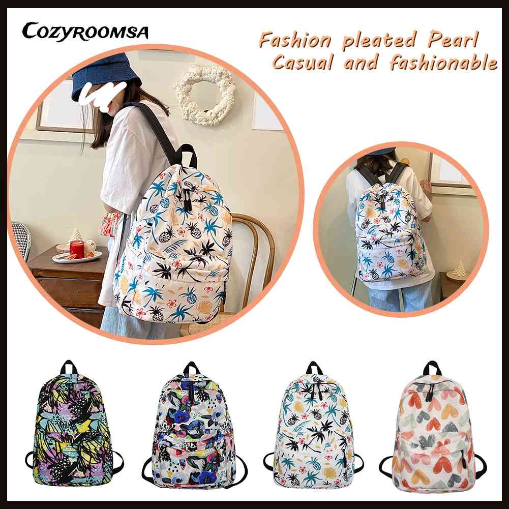 Ba Lô Lớn In Họa Tiết Hoạt Hình Graffiti Phong Cách Preppy Cho Nữ