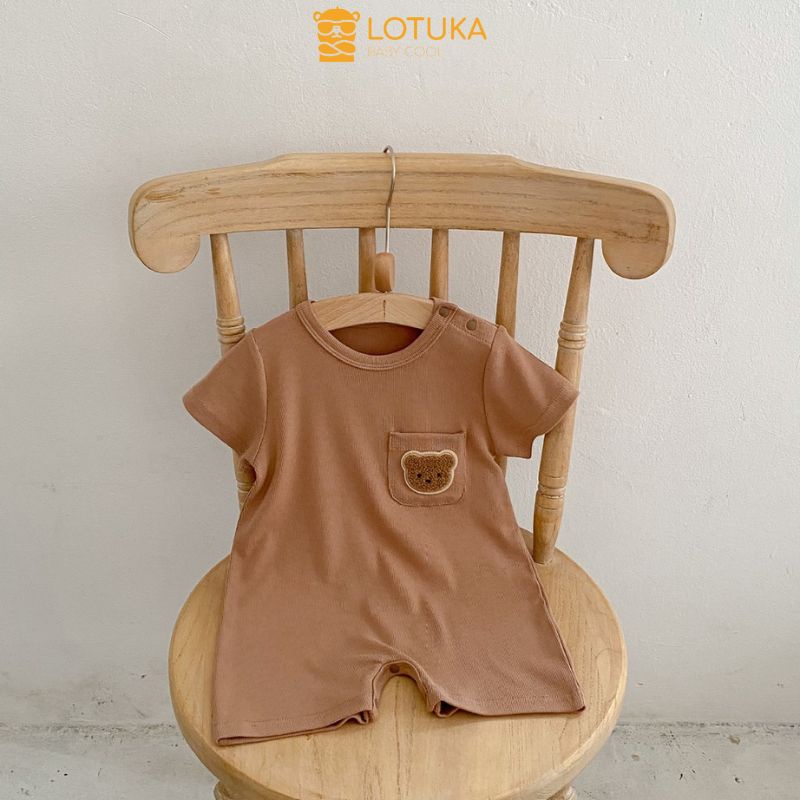 Body Đùi LOTUKA Cho Bé Trai Bé Gái, BodySuit Đính Gấu, Chất Thun Tăm Lạnh Thoáng Mát  Cho Bé 3-12kg