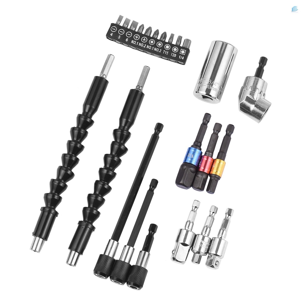 Bộ Cờ Lê Đầu Lục Giác 23 Món (s2mwvn) Geevorks° Bộ Chuyển Đổi Mũi Khoan Góc Phải Linh Hoạt Tiện Dụng