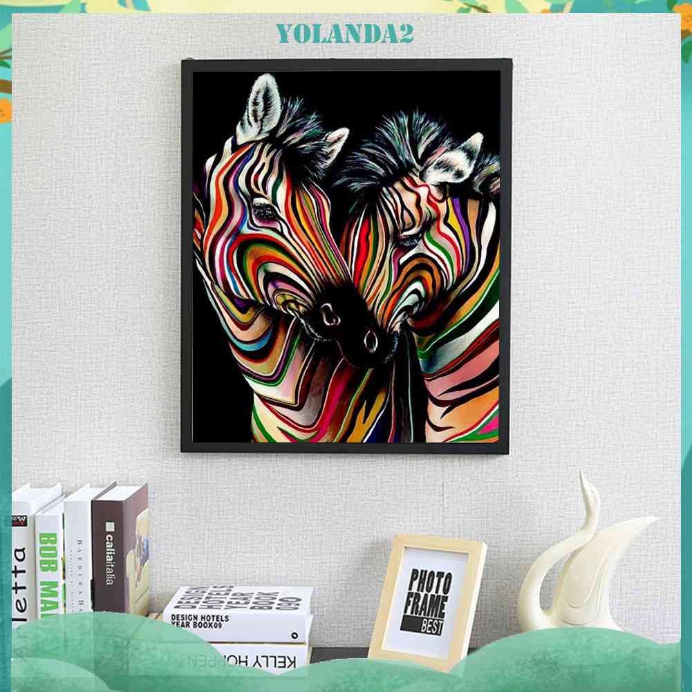 Tranh Đính Đá Kim Cương Toàn Bộ 5D DIY Hình Vẽ Ngựa Vằn