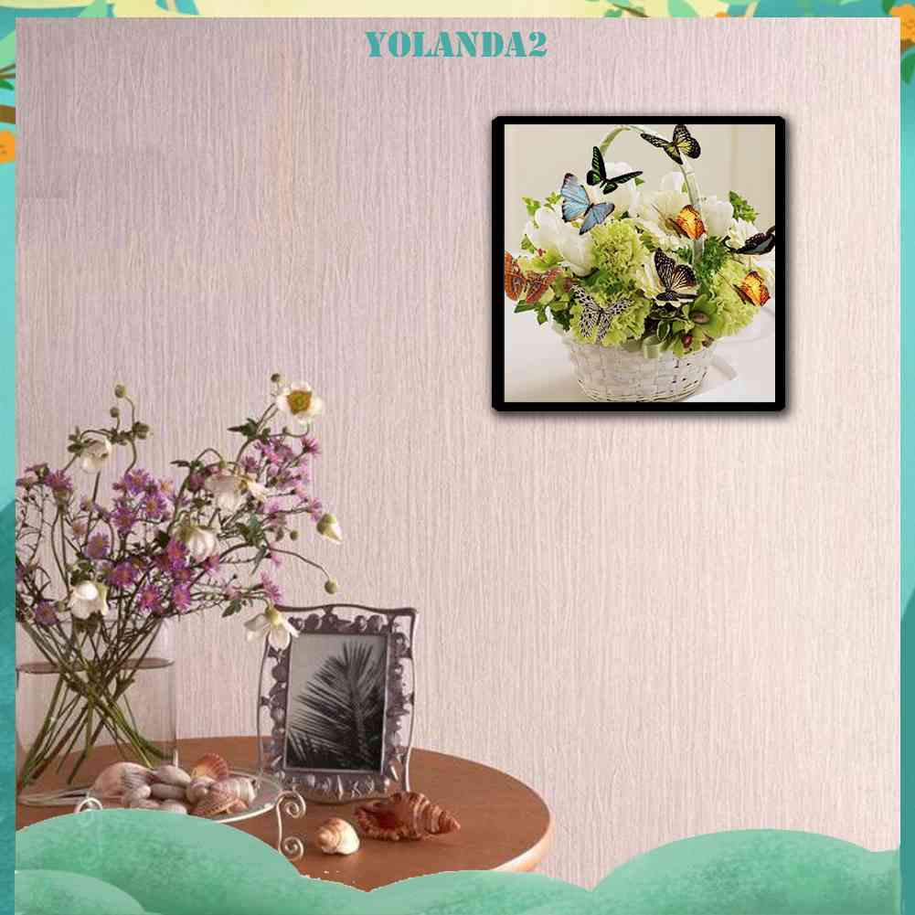 Bộ Tranh Đính Đá 5D Họa Tiết Giỏ Bướm Độc Đáo DIY Dùng Trang Trí Nhà Cửa