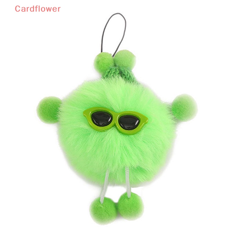 < Cardflower > Móc Khóa Quả Cầu Lông Xù Nhỏ Màu Đen Xám Hồng Lông Chồn Sáng Tạo Có Dây Đeo Cho Cặp Đôi Nam Nữ Mới