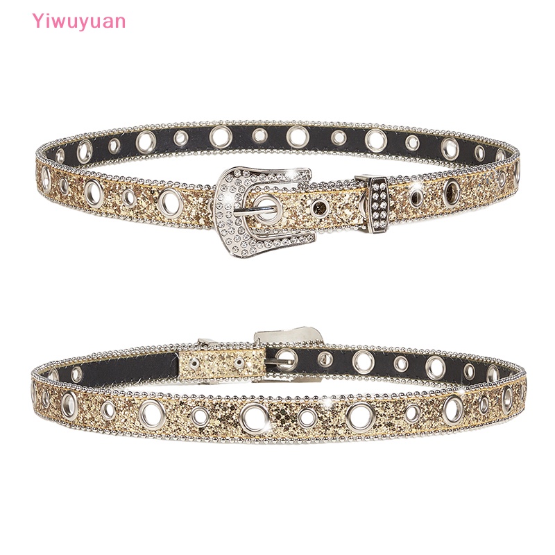 Thắt Lưng Da PU Đính Đá Phong Cách Cao Bồi Phương Tây Y2K Dành Cho Nữ