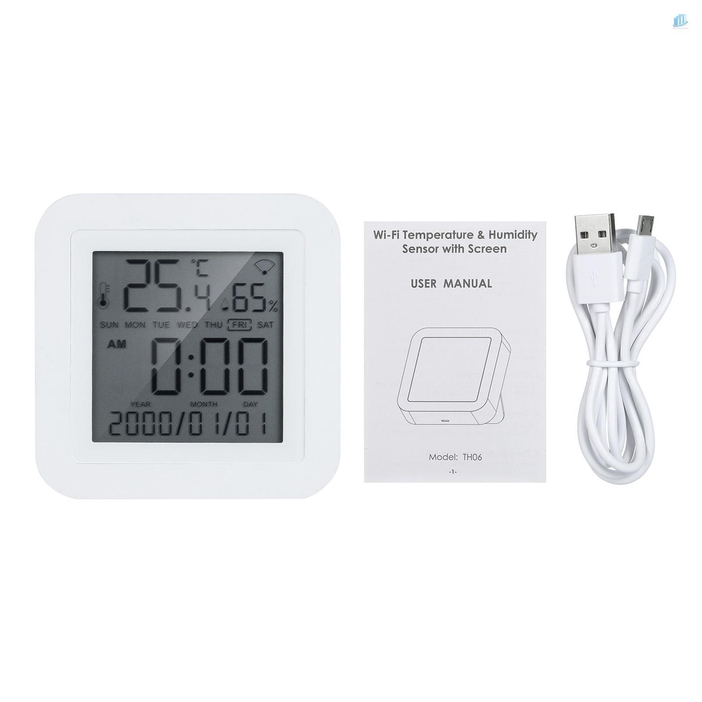 Đồng Hồ Đo Nhiệt Độ Và Độ Ẩm WIFI Màn Hình LCD Kỹ Thuật Số