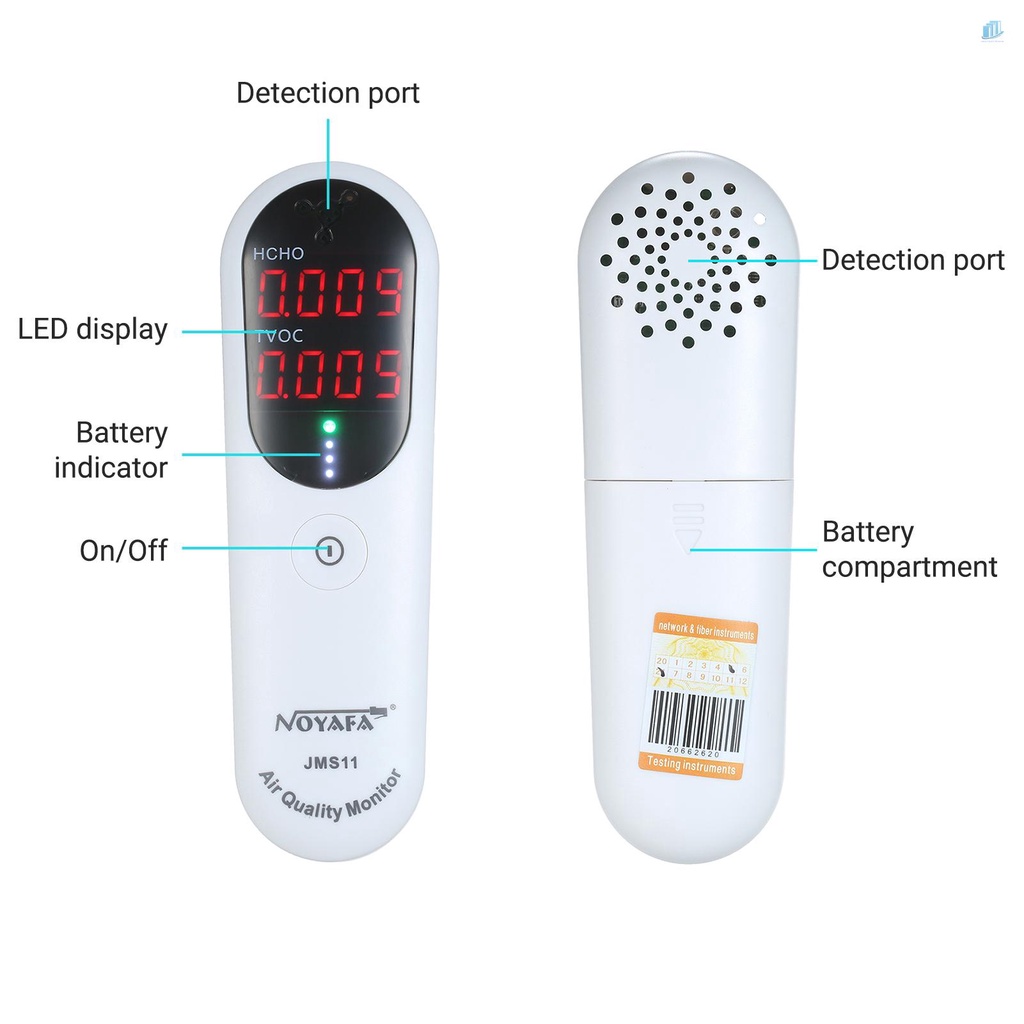 (s2mwvn) Noyafa Máy Phát Hiện Chất Lượng Không Khí Trong Nhà Với Hệ Thống Báo Động Đèn LED Báo Hiệu HVAC