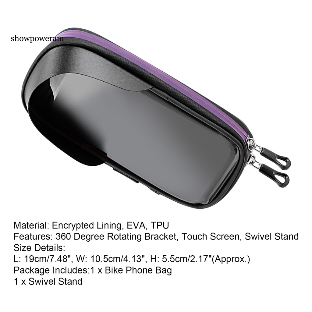 1 Bộ Túi Đựng Điện Thoại Đa Hướng Gắn Tay Lái Xe Đạp Có Thể Chạm Màn Hình Cảm Ứng