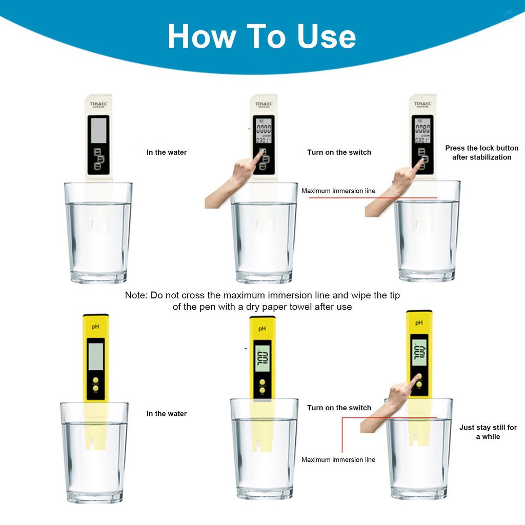 Bút Kiểm Tra Chất Lượng Nước Độ PH EC &amp; TDS (s2mwvn)