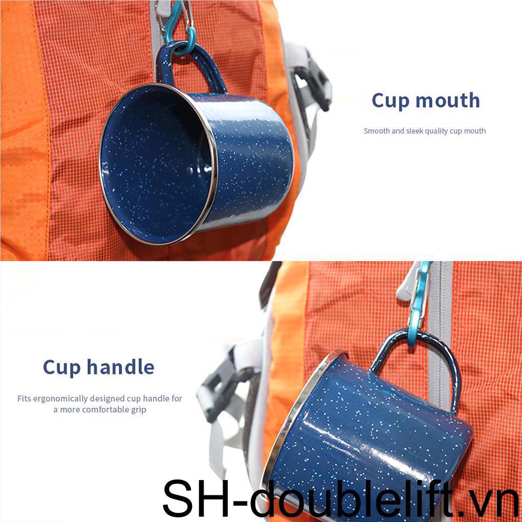 Cốc Tráng Men 300ML Có Tay Cầm Chống Rỉ Sét Phong Cách Vintage Đơn Giản Cho Tiệc Nướng Bbq Ngoài Trời