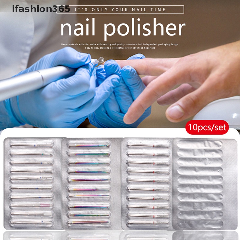 Set 10 Mũi Khoan Kim Cương Chuyên Dụng Cho Máy Mài Móng Tay ifashion365