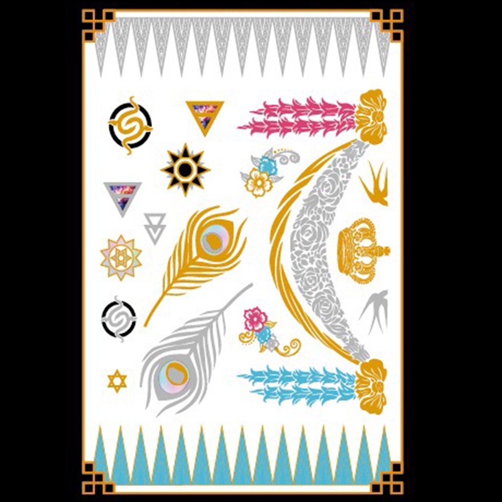 Hình Xăm Dán Kim Loại Ánh Đồng Không Phai Màu An Toàn Có Thể Tháo Rời Cho Cánh Tay / Toàn Thân