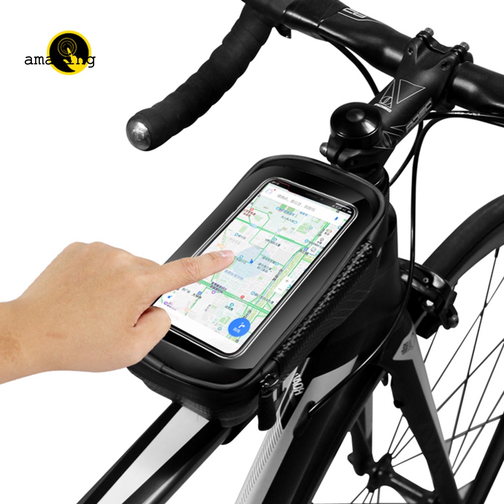 Túi Đựng Đồ Gắn Khung Trước Xe Đạp Có Khóa Kéo Dung Tích 1L Chống Thấm Nước Tiện Dụng