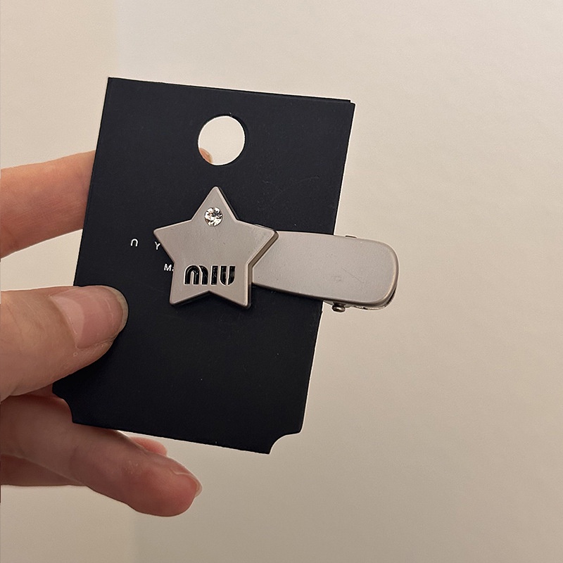 Kẹp Tóc Mỏ Vịt Bằng Kim Loại Màu Bạc Nhẹ Hình Ngôi Sao Sang Trọng Hàn Quốc Cho Nữ