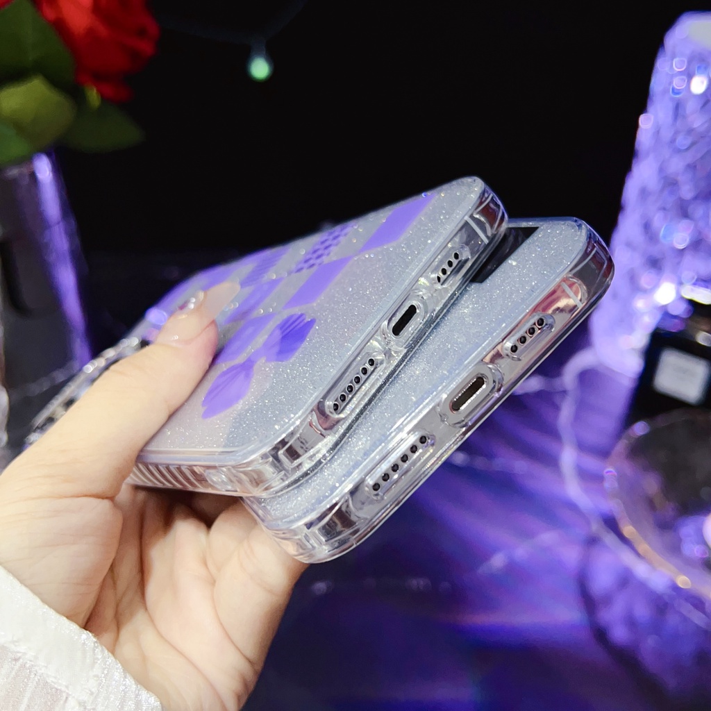 Ốp Điện Thoại IMD Hai Mặt Chống Sốc Lấp Lánh Cho IPhone 14 13 12 11 Pro Max