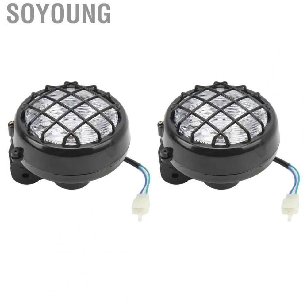Soyoung Headlight Assembly Direct Replacement Long Durability High Brightness ATV Headlamps Protective Shockproof Scratchproof with