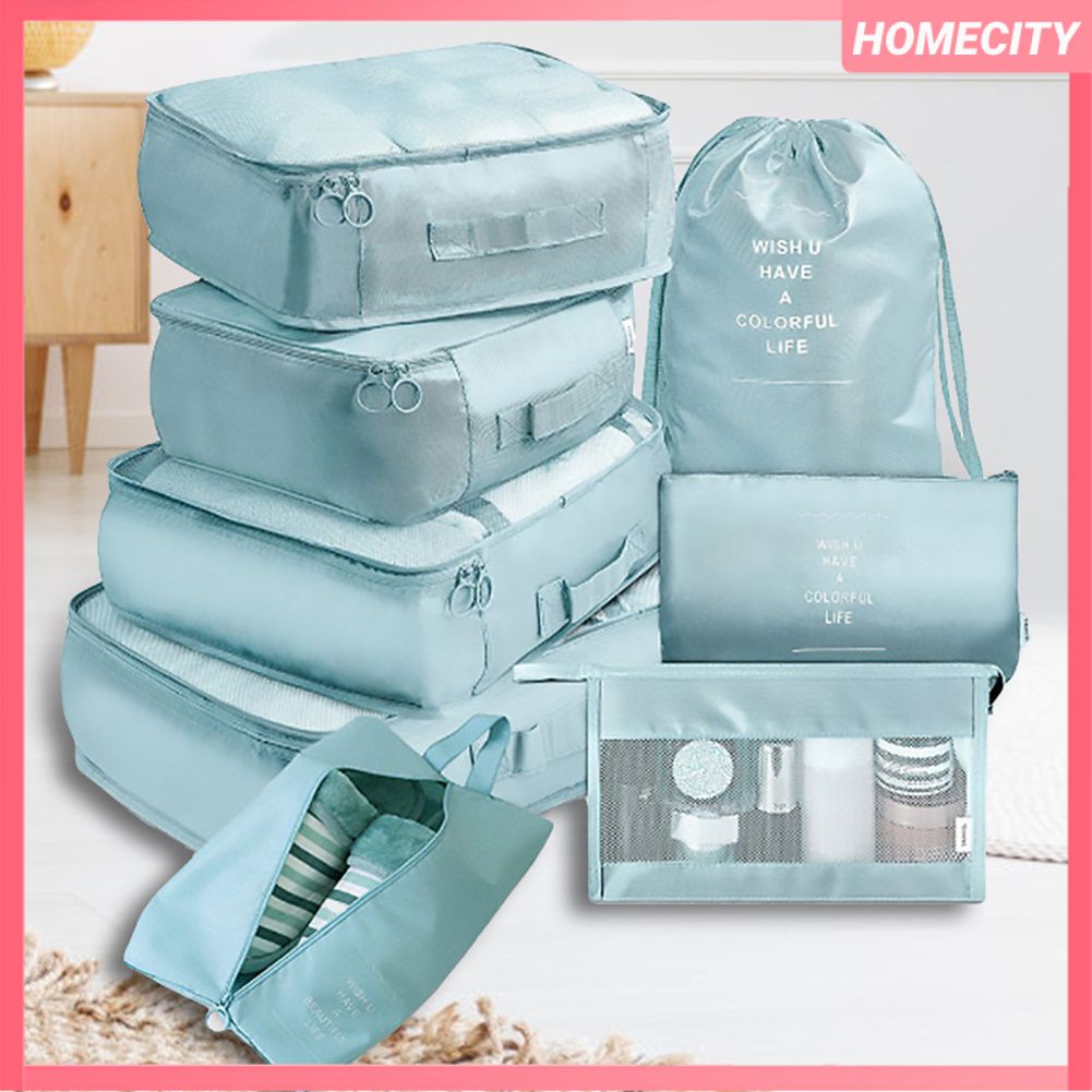 Bộ 8 Món Mới Nhất Túi Sắp Xếp Du Lịch Túi Đựng Đồ Bộ Đóng Gói Vali Hộp Đựng Sắp Xếp Hành Lý Xách Tay Túi Đựng Giày Gọn Gàng
