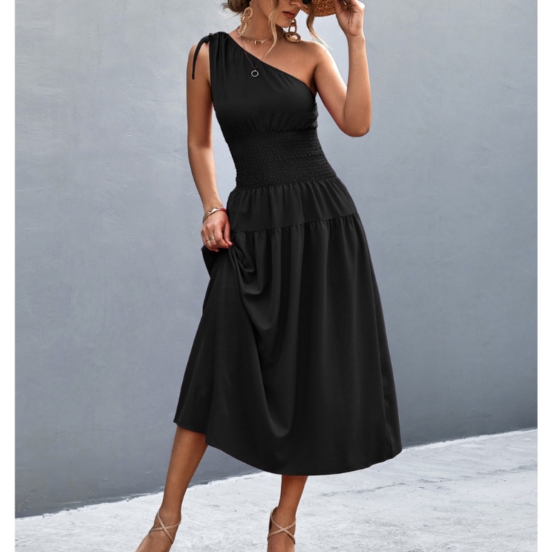 Xiangbao Đầm Không Tay Thắt Nút Sau Vai Phong Cách Boho-Maxi Mùa Hè Giản Dị Dành Cho Nữ