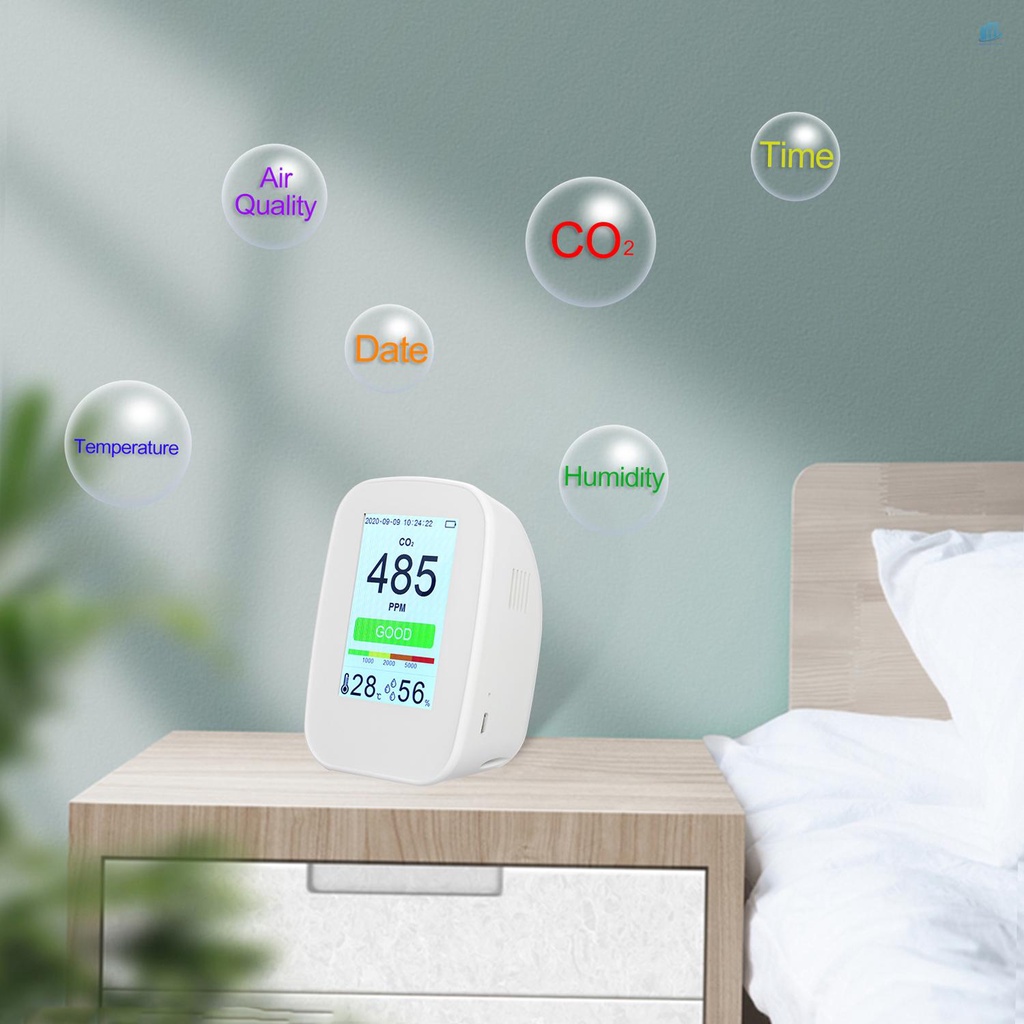 Thiết Bị Đo Độ Ẩm / Nhiệt Độ Không Khí CO2 / RH / Temp. 3 Trong 1 Đa Năng 3 Trong 1 Theo Dõi CO2 65534 Groups Data Logger Rech