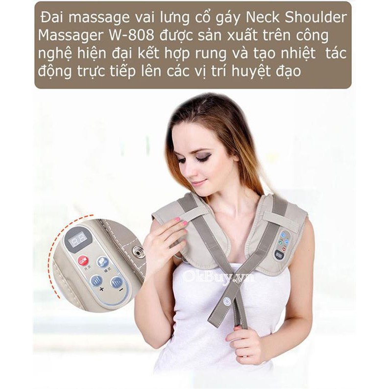 Máy massage đấm lưng vai cổ gáy KAW K33 - Hàng chính hãng bảo hành 1 đổi 1