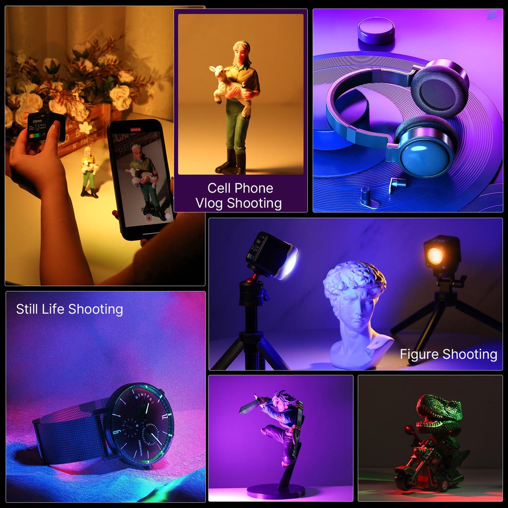 Đèn LED Chiếu Sáng Mini COB 11 Hiệu Ứng Ánh Sáng Dynamic Light Tích Hợp Pin Từ Tính Ulanzi L2 RGB Có Thể Điều Chỉnh Được Cho Điện Thoại