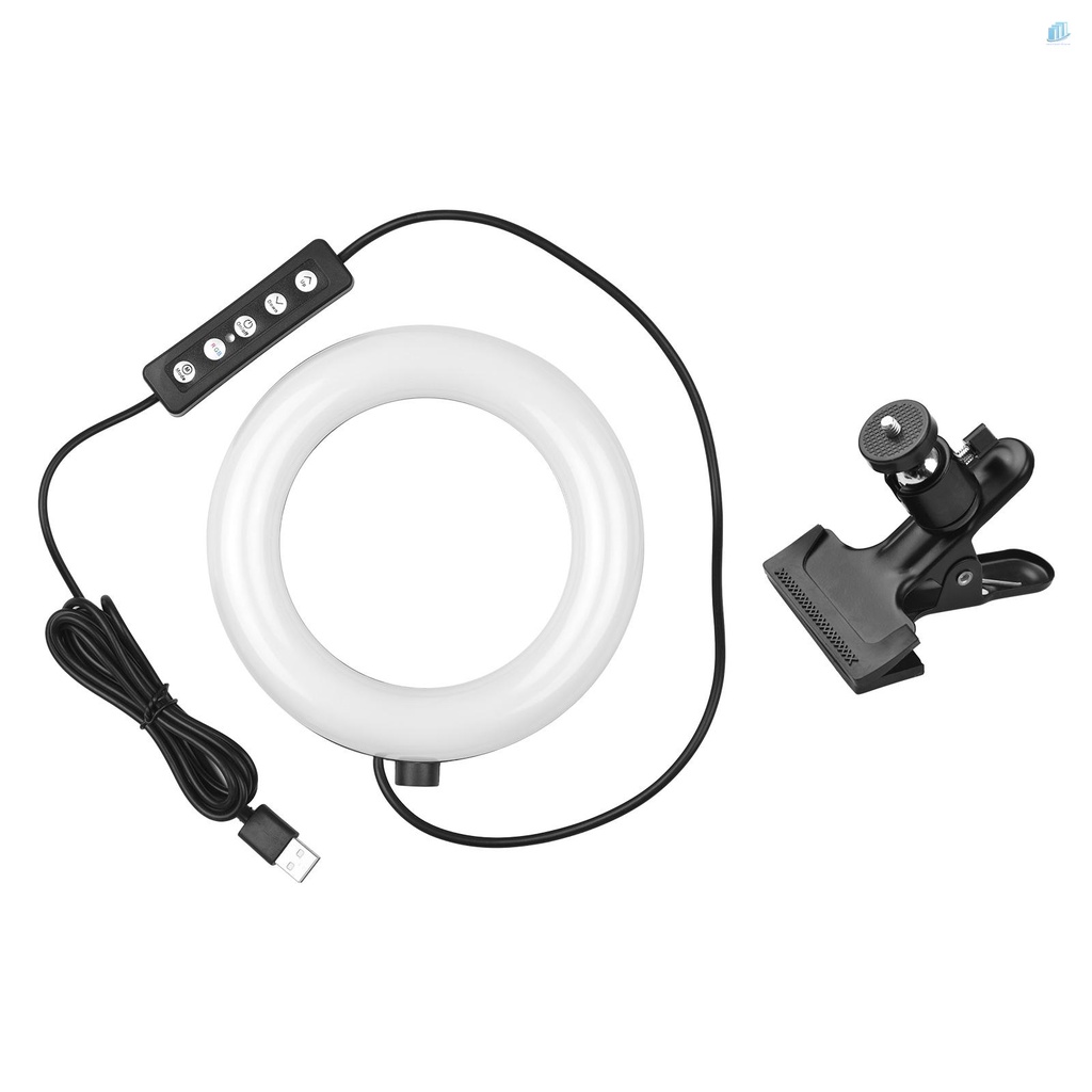 Bộ Vòng Đèn Led 6 Inch RGB + Kẹp Bi Màu Nhiệt Độ 2850K-6500K Có Thể Điều Chỉnh Độ Sáng Đa Chế Độ RGB