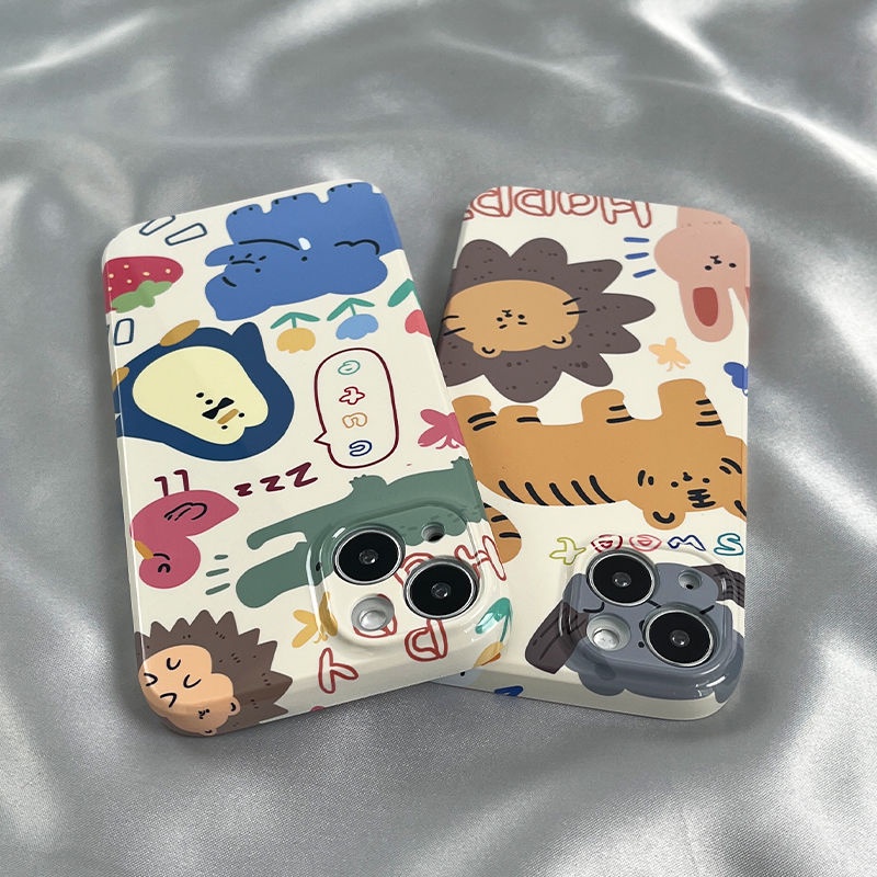 Ốp Điện Thoại Cứng Họa Tiết Sở Thú Kiểu Graffiti Cho Iphone 8 14 xs xr 1211 7 13promax