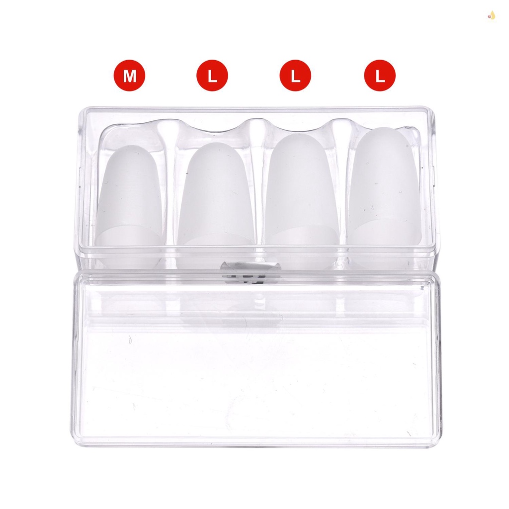 Bộ 4 Nút Bọc Ngón Tay Trái Bằng Silicone Siêu Mỏng Chống Trượt Giảm Đau Cho Đàn Guitar Ukulele