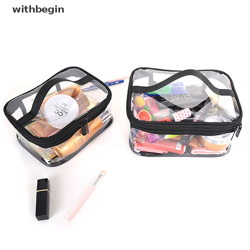 Túi Đựng Mỹ Phẩm / Đồ Vệ Sinh Cá Nhân Bằng PVC Trong Suốt Có Khóa Kéo Tiện Dụng Mang Theo Du