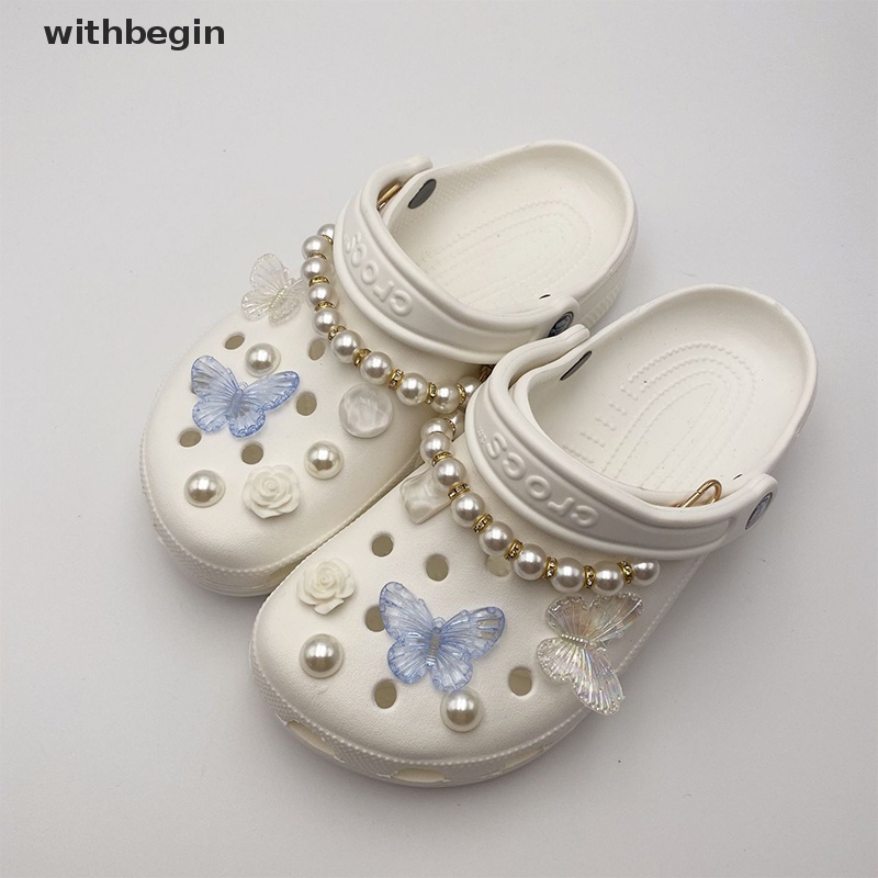 1 Set Phụ Kiện Trang Trí Giày DIY Hình Hoa Bướm Thời Trang