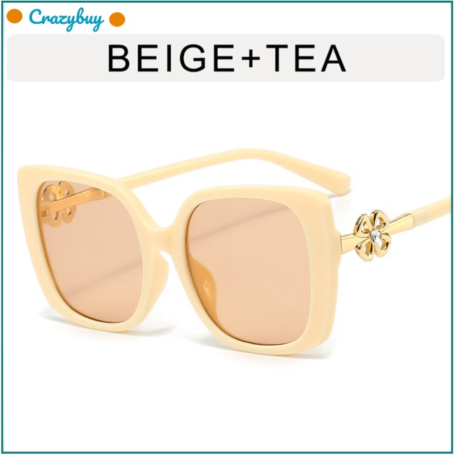 Cr Kính Mát Đính Đá Chống Tia Uv Thời Trang Dành Cho Nữ