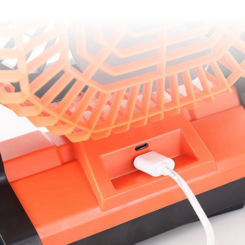 Quạt Cắm Trại Xoay 7800MAh Tích Hợp Đèn LED Có Thể Sạc Lại Kèm Móc Tiện Dụng