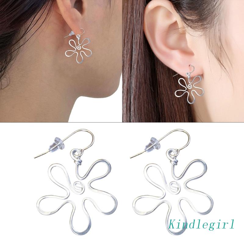 Bông Tai Hình Hoa Bằng Kim Loại Phong Cách Cổ Điển Thời Trang Cho Nữ