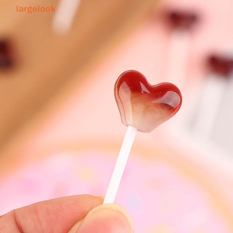 Bộ 10 Kẹo Mút Trái Tim Nhiều Màu Sắc Bằng Nhựa Resin Dùng Làm Đồ Thủ Công / Sổ