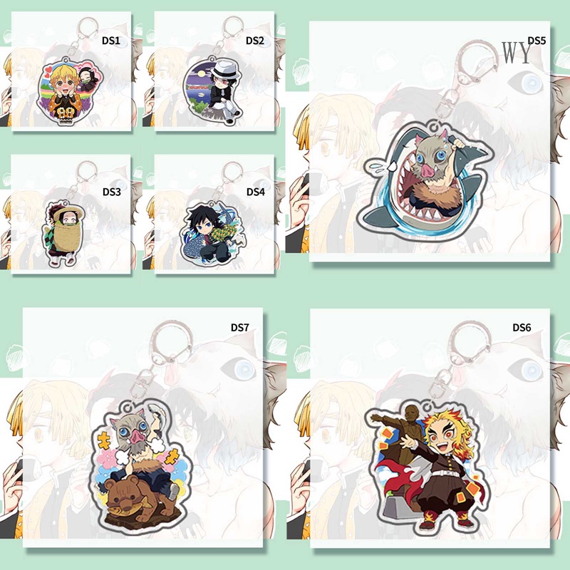 Móc Khóa Bằng Acrylic Trong Suốt Hình Hoạt Hình Demon Slayer