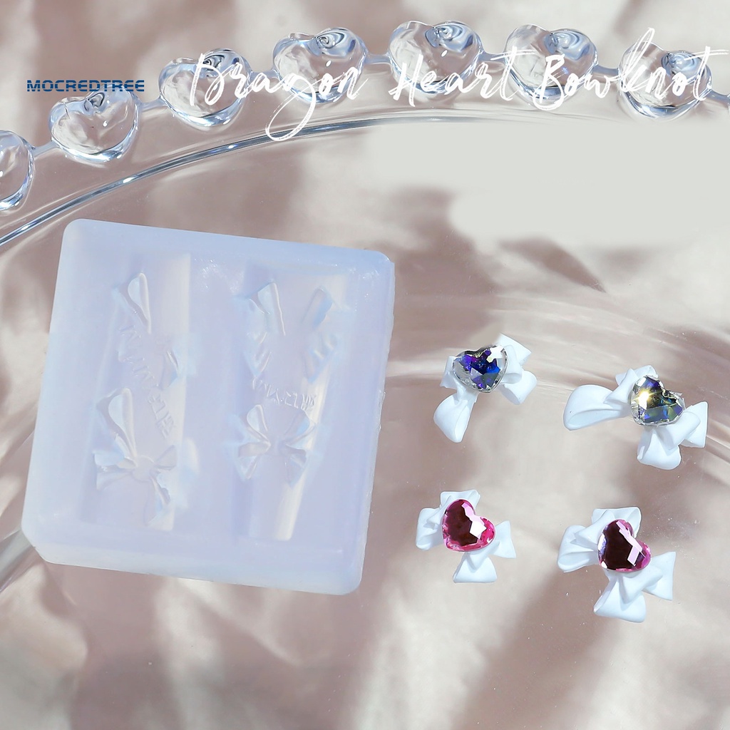 Khuôn Silicone Tạo Hình Nơ / Trái Tim / Rồng Ba Chiều Trang Trí Móng Tay diy
