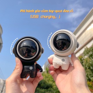 Phi hành gia usb phi hành gia quạt nhỏ treo cổ cầm tay lười mini lá quạt điện nhỏ di động tắt tiếng